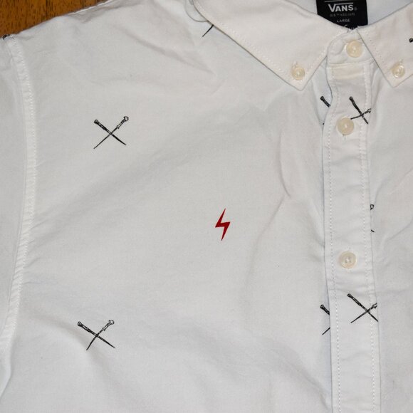 Vans Harry Potter Short Sleeve Classic Fit Button Front Shirt Sz L - Picture 3 of 4